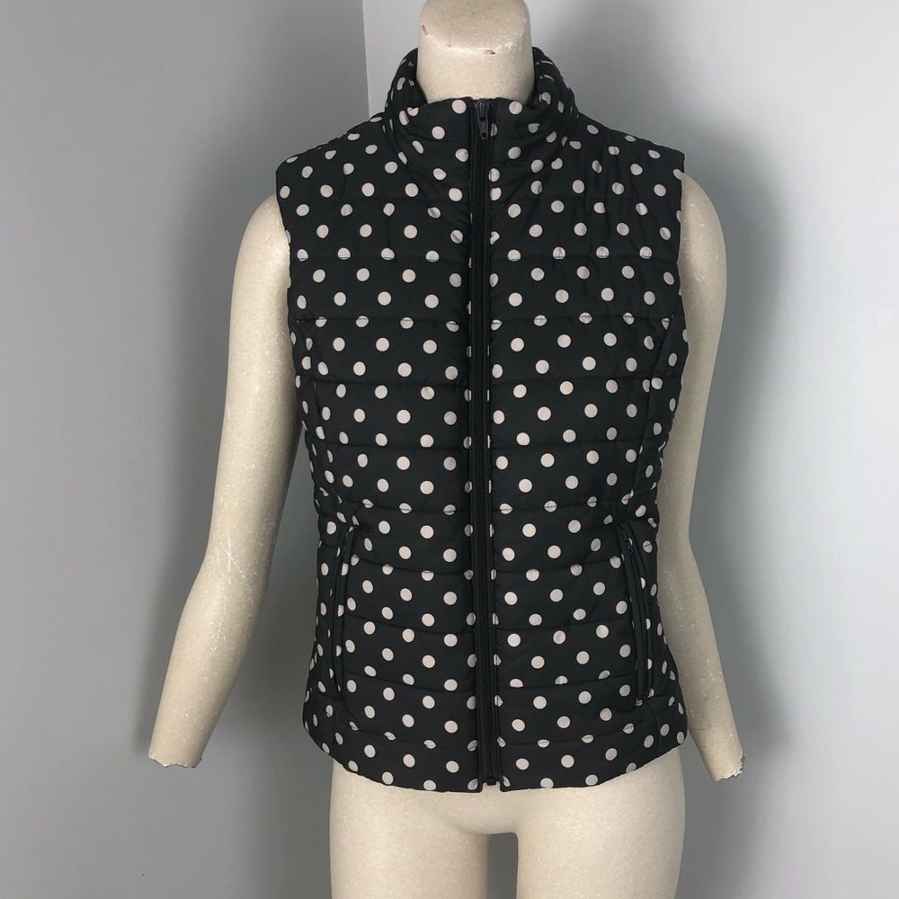 The Loft Women’s Polkadot Puffer Vest Brown